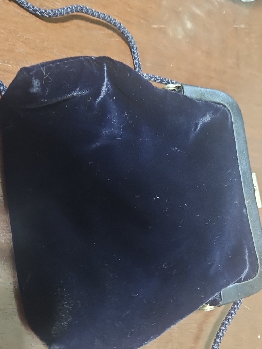 Neiman Marcus  Black Velvet Frame Wristlet Clutch